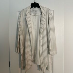 OAK + FORT Cream Striped Blazer